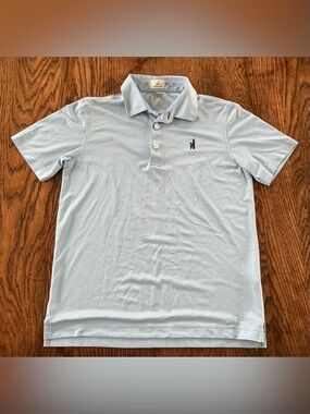 johnnie-O Light Blue Kids Polo with Embroidered Logo